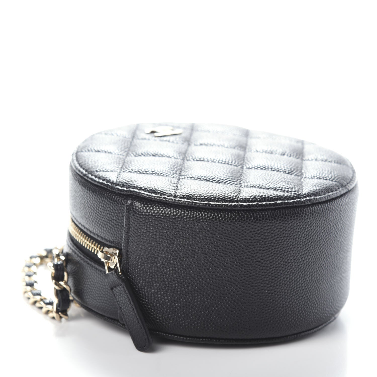 Chanel Caviar Quilted Round Clutch With Chain Black 4 of 9