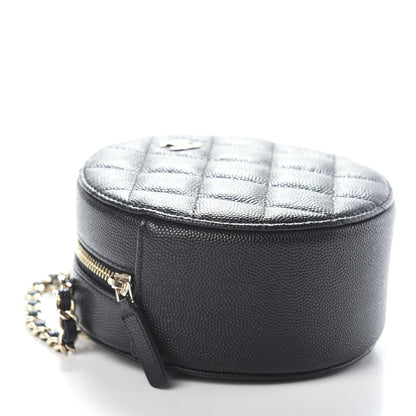 Chanel Caviar Quilted Round Clutch With Chain Black 4 of 9