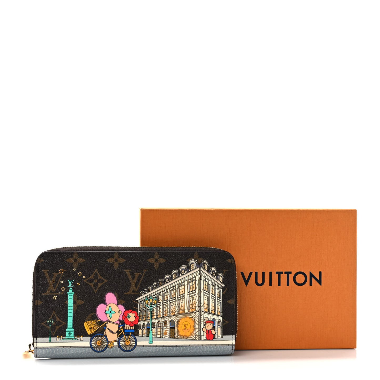 Monogram 2022 Christmas Animation Paris Zippy Wallet Pink