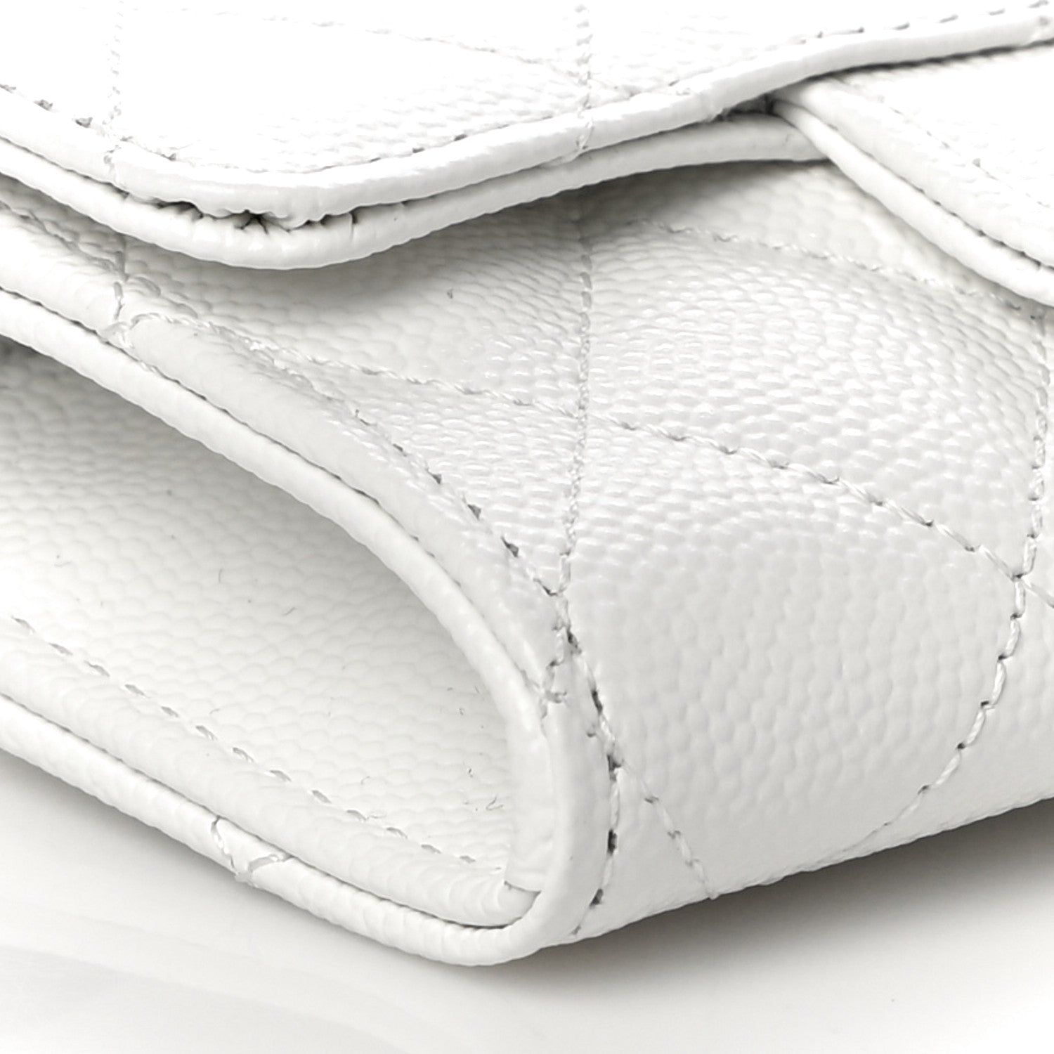 Chanel Caviar Quilted Flap Card Holder Wallet White 10 of 12