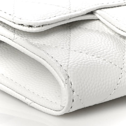 Chanel Caviar Quilted Flap Card Holder Wallet White 10 of 12