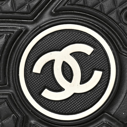 Chanel Mesh Suede Grained Calfskin Womens CC Sneakers 38 Black White 6 of 8