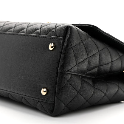 Chanel Caviar Quilted Small Coco Handle Flap Black 10 of 12