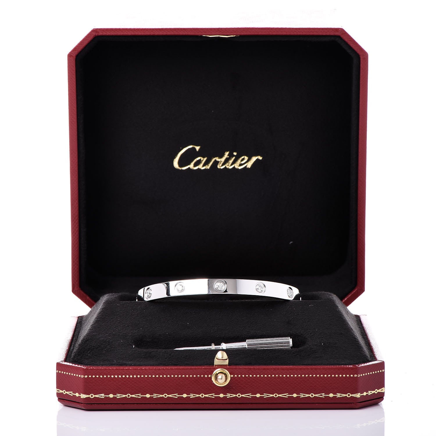 Cartier 18K White Gold 10 Diamond LOVE Bracelet 18 10 of 10