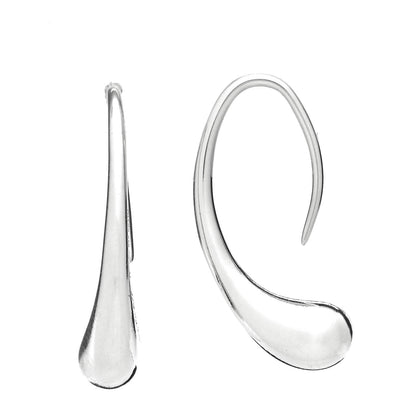 Tiffany Sterling Silver Elsa Peretti Teardrop Hoop Earrings 1 of 3