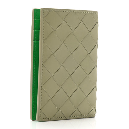 Bottega Veneta Calfskin Intrecciato Flap Card Case Travertine Parakeet 3 of 7