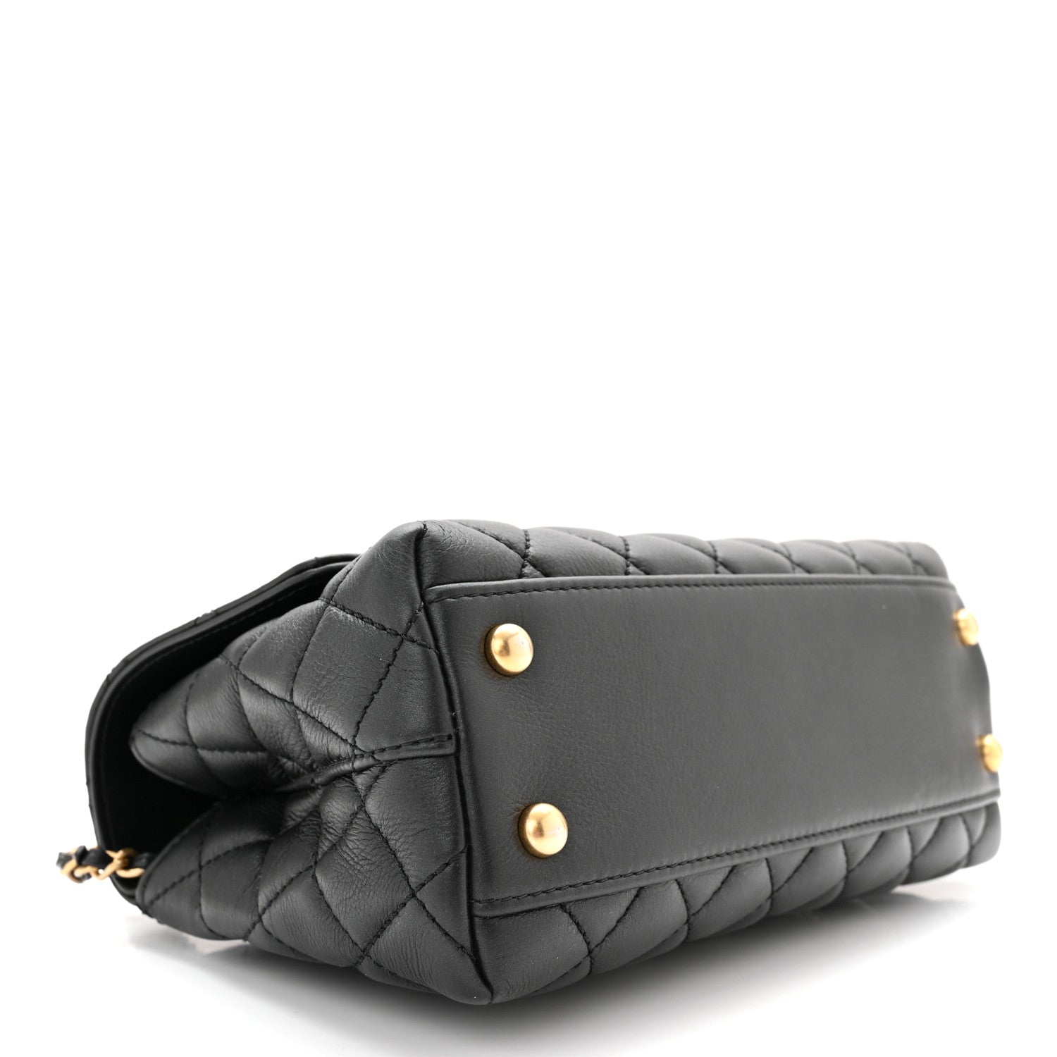 Chanel Calfskin Strass Quilted Mini Coco Handle Flap Black 3 of 9