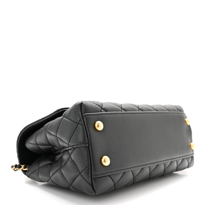 Chanel Calfskin Strass Quilted Mini Coco Handle Flap Black 3 of 9