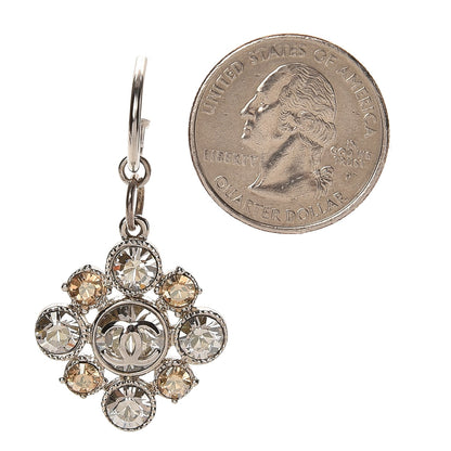 Chanel Crystal CC Dangle Earrings Silver 2 of 4