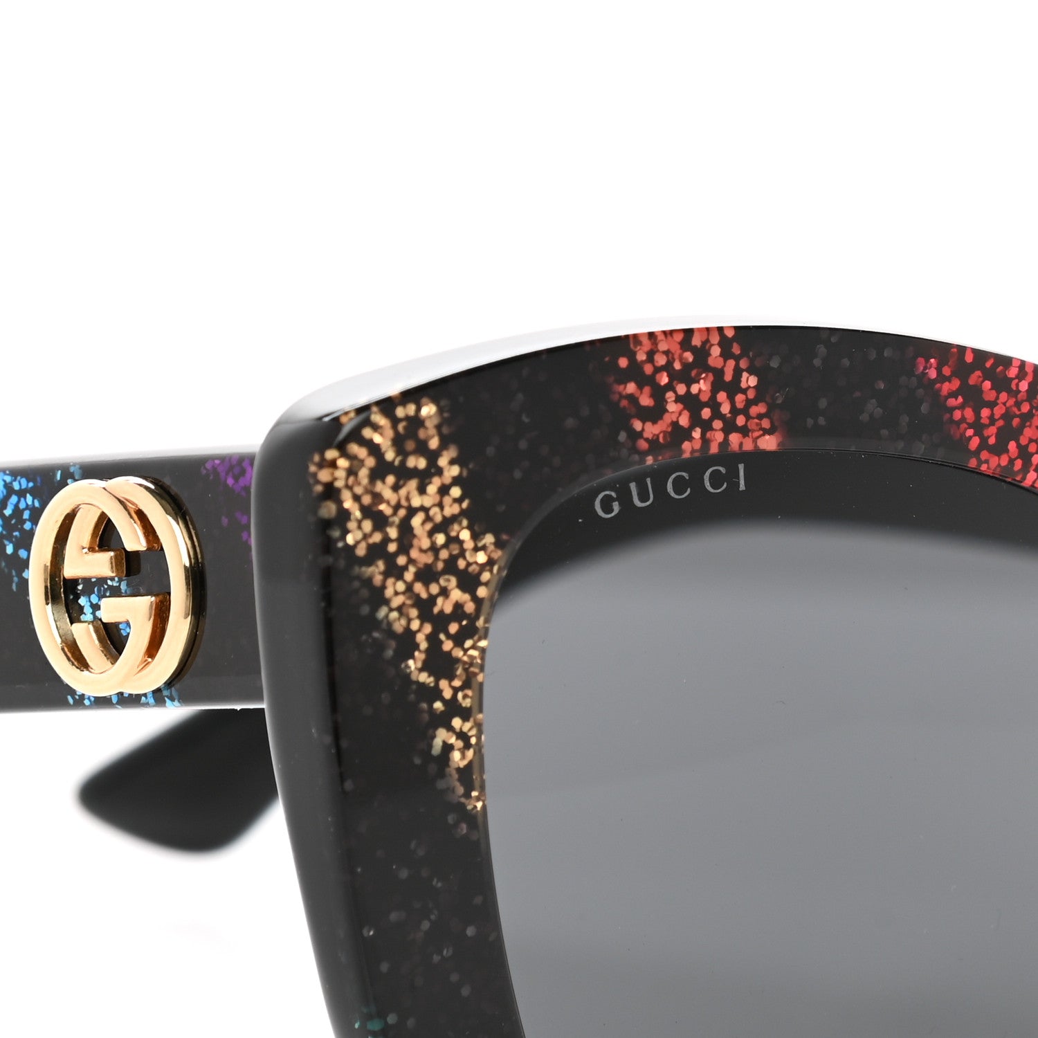 Gucci Acetate Glitter Sunglasses GG0327S Black 5 of 10