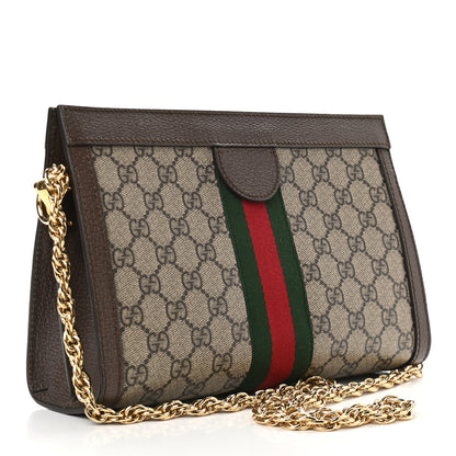 Gucci GG Supreme Monogram Web Small Ophidia Chain Shoulder Bag Brown 3 of 9