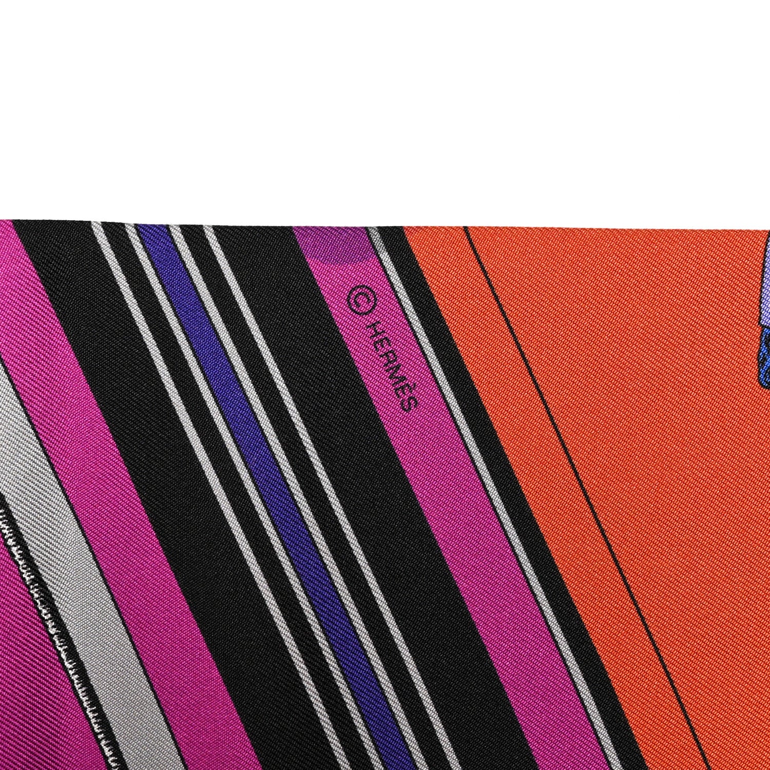 Hermes Silk Carre En Carres Maxi Twilly Rouge Vert Vif Violet 5 of 5