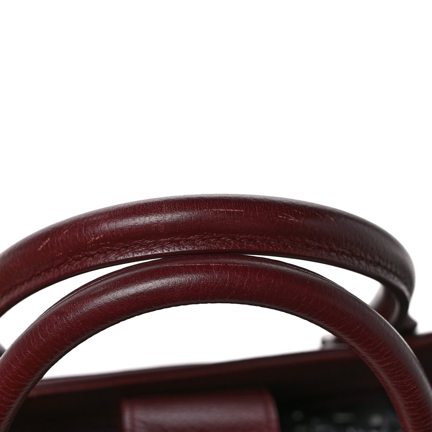 Grained Calfskin Small Neo Executive Shopper Tote Burgundy