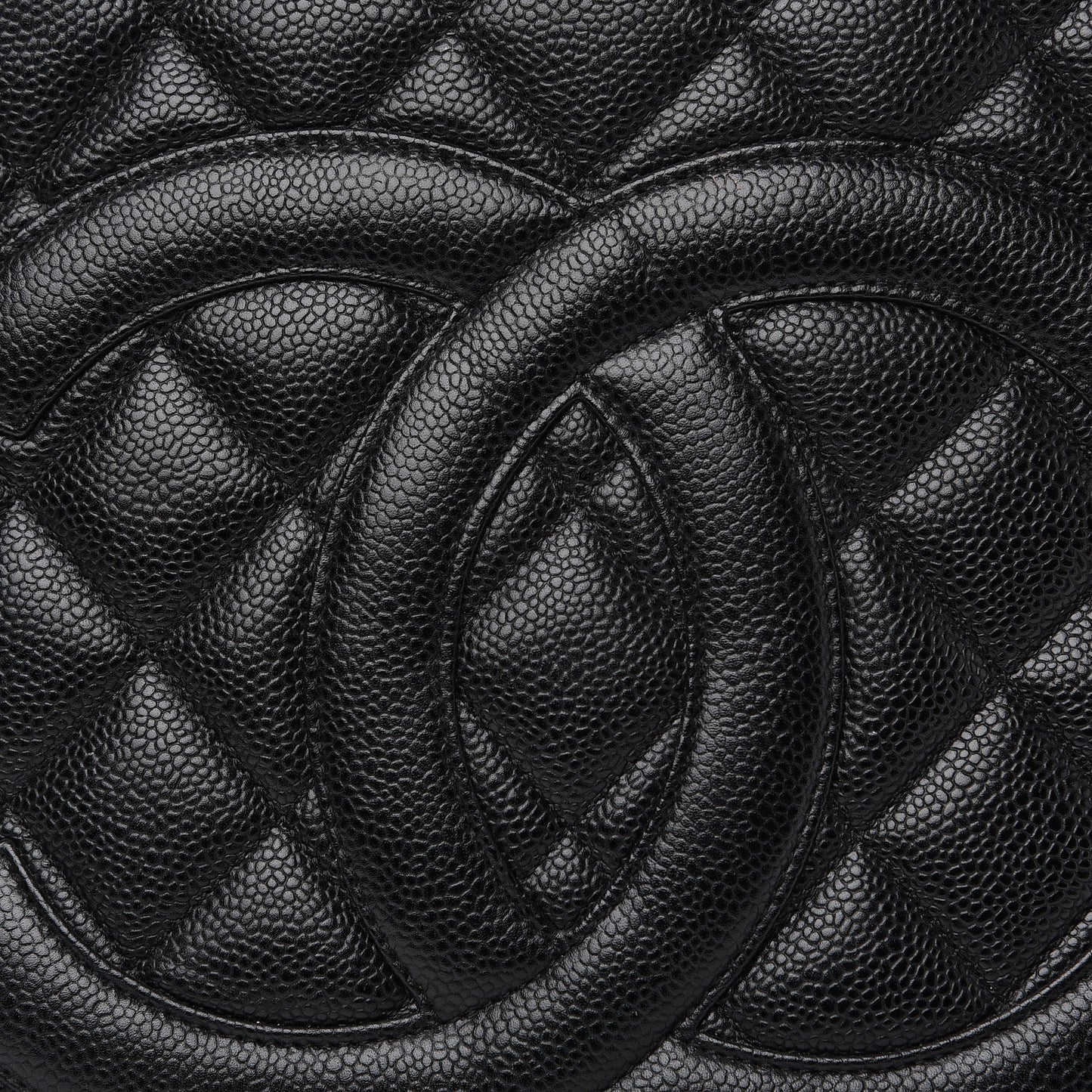 Caviar Quilted Medallion Tote Black