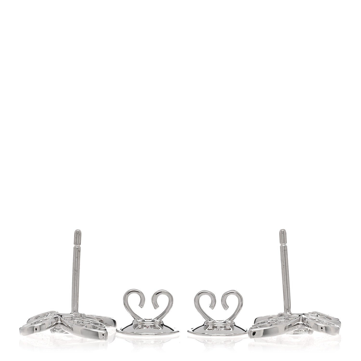 Graff 18K White Gold Diamond Small Pave Butterfly Earrings 3 of 5