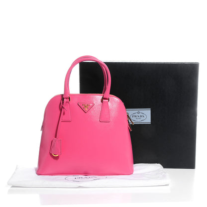 Prada Saffiano Vernice Round Dome Tote Begonia 5 of 11
