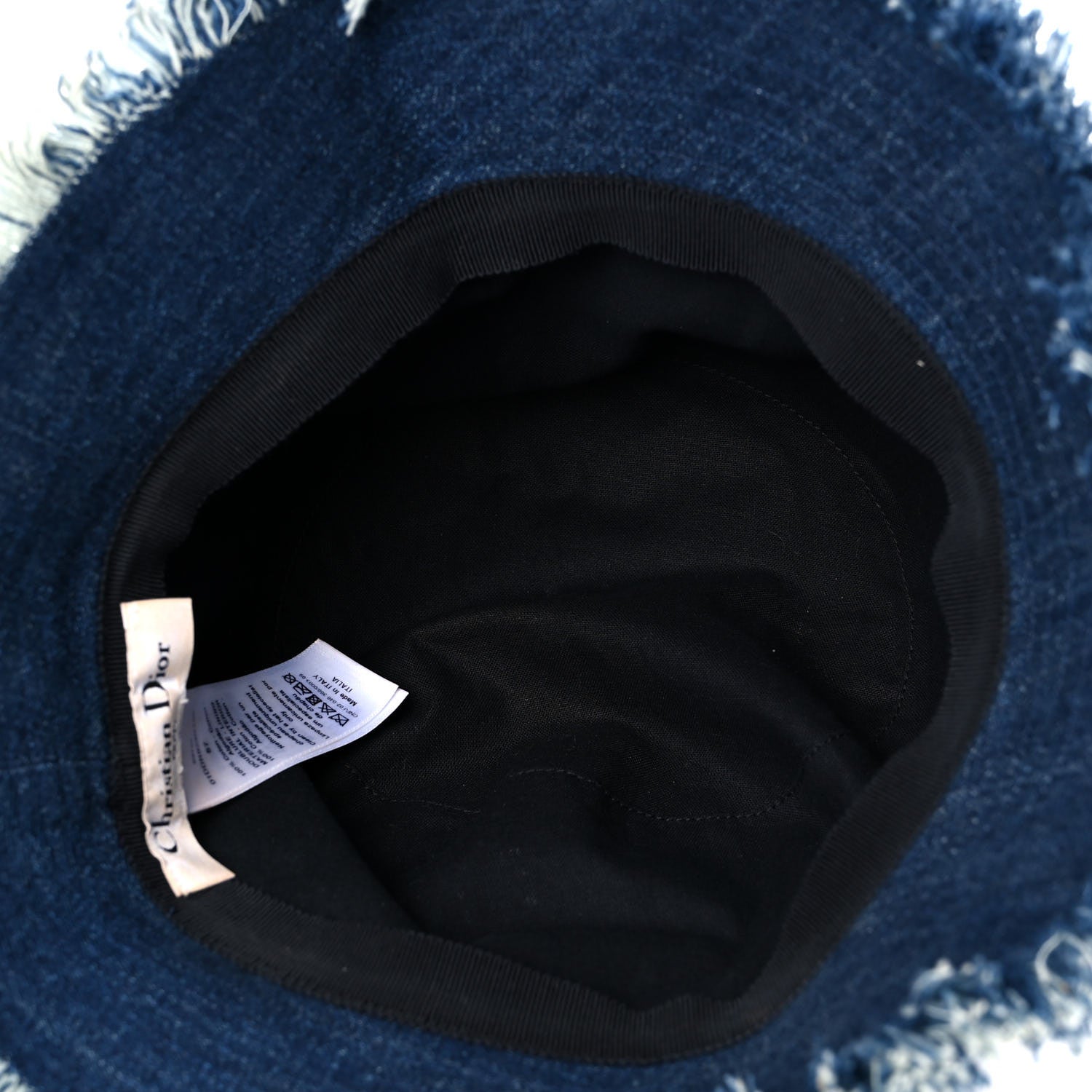 Christian Dior Denim Bucket Fringe Hat 57 Blue 9 of 13