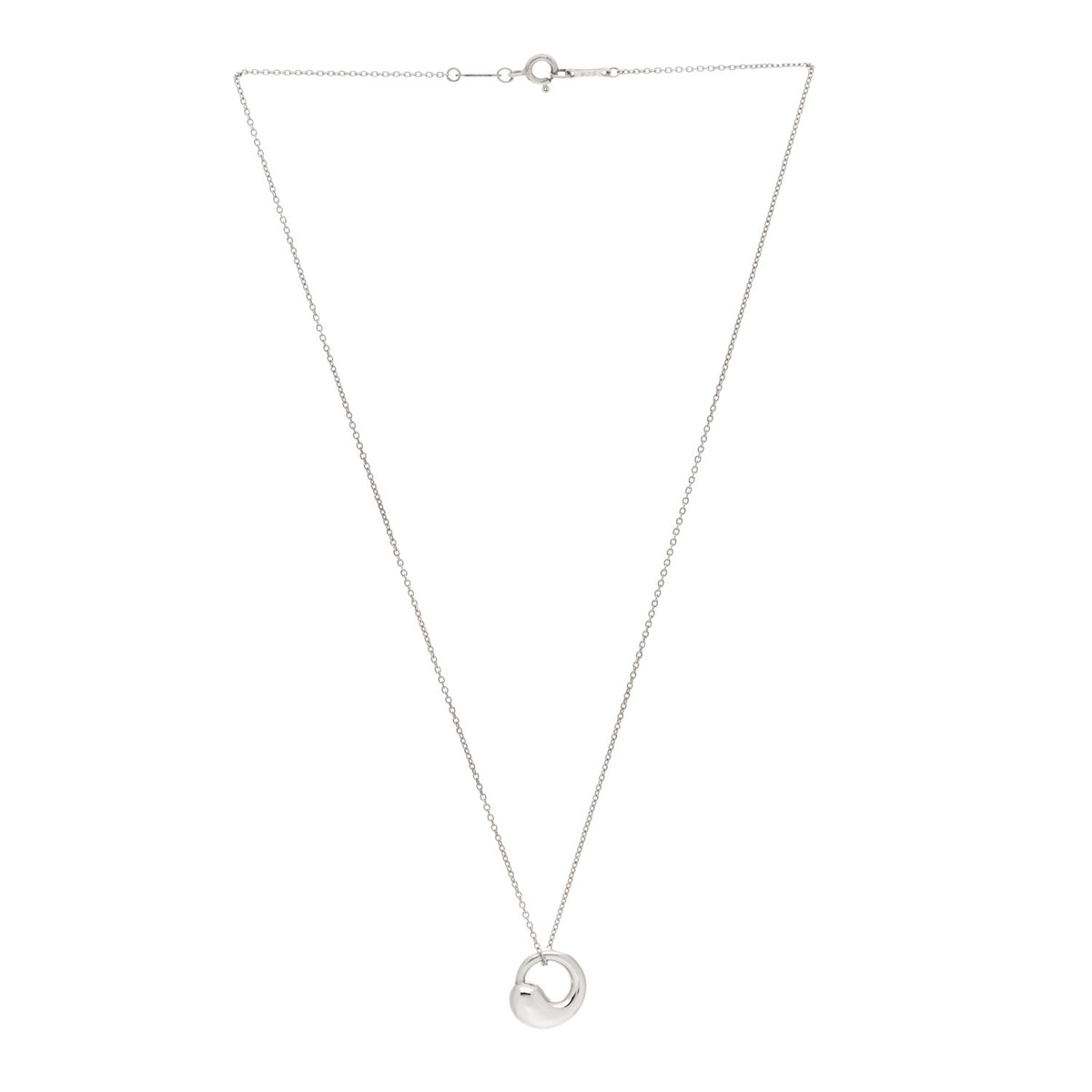 Tiffany Sterling Silver 12mm Elsa Peretti Eternal Circle Pendant Necklace 3 of 5