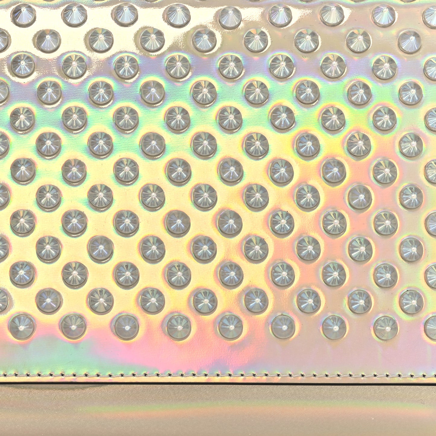 Metallic Patent Psychic Spikes Paloma Clutch Snow