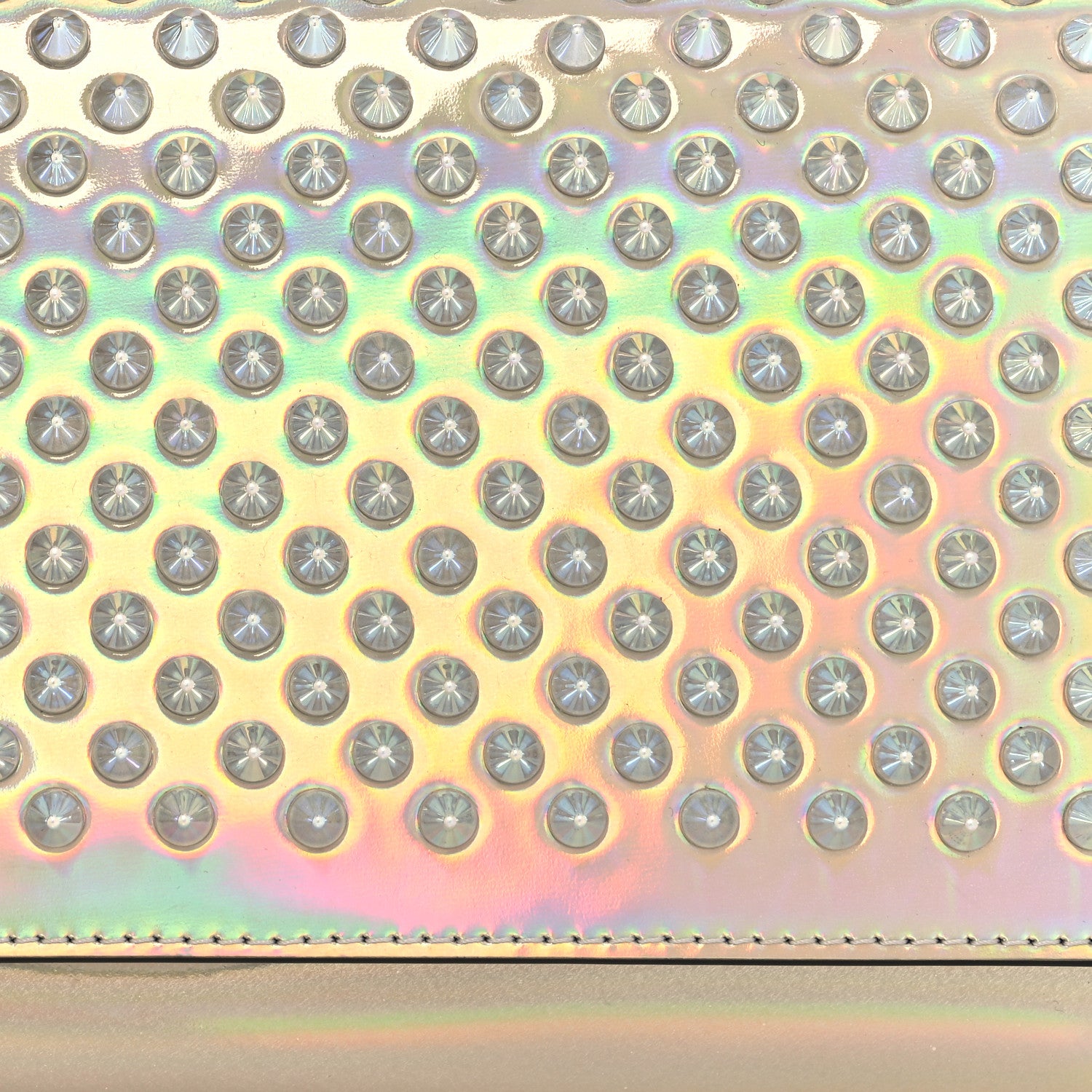 Christian Louboutin Metallic Patent Psychic Spikes Paloma Clutch Snow 8 of 11