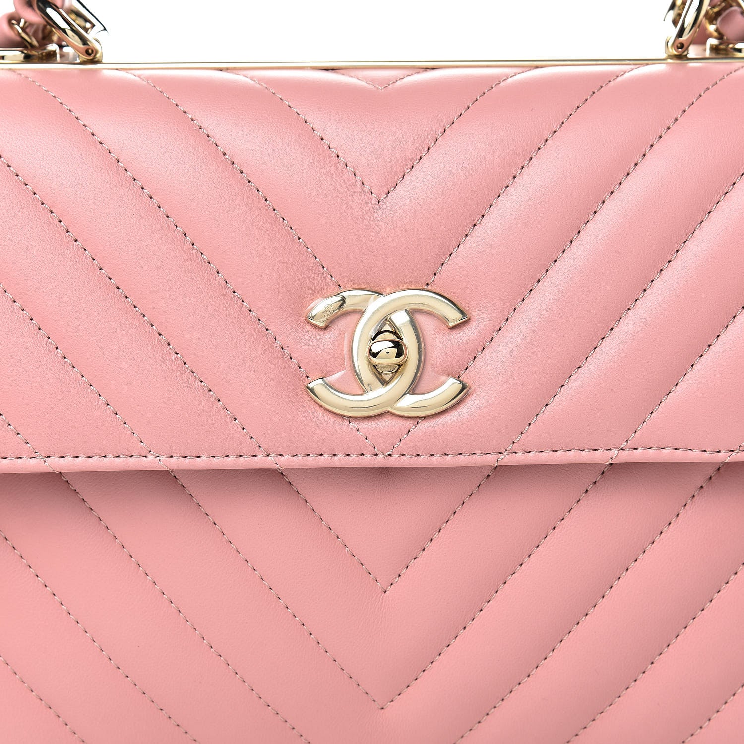 Chanel Lambskin Chevron Quilted Small Trendy CC Dual Handle Flap Bag Light Pink 8 of 11