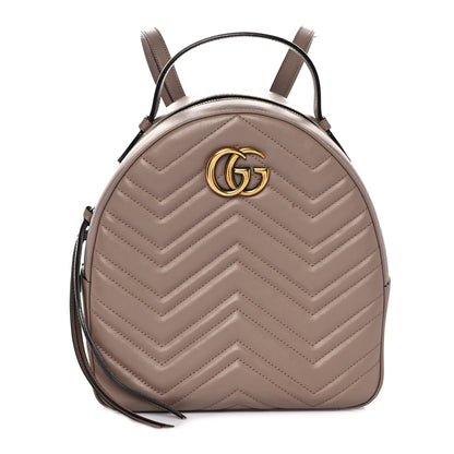 Gucci Calfskin Matelasse GG Marmont Dome Backpack Porcelain Rose 1 of 9