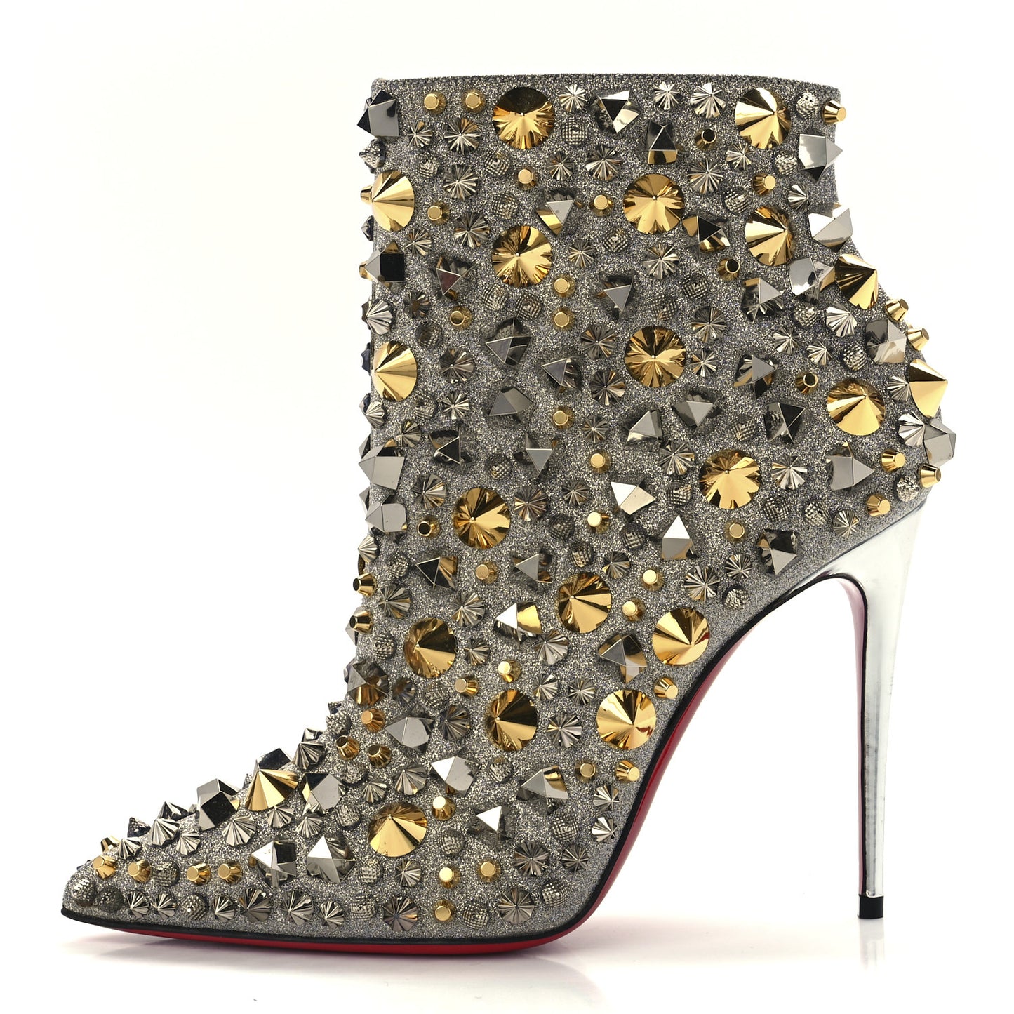 Calfskin Specchio Glitter So Full Kate 100 Ankle Boots 37 Silver Multicolor