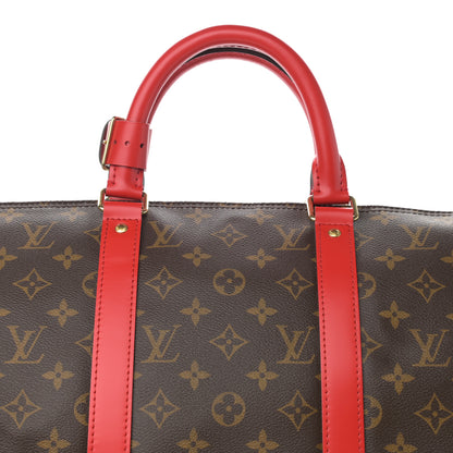 Louis Vuitton Calfskin Monogram Keepall Bandouliere 50 Coquelicot 7 of 9