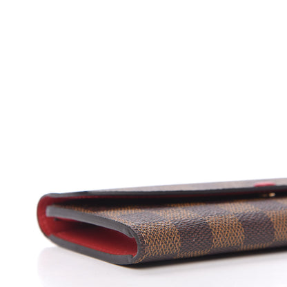 Louis Vuitton Damier Ebene Emilie Wallet Red 6 of 10