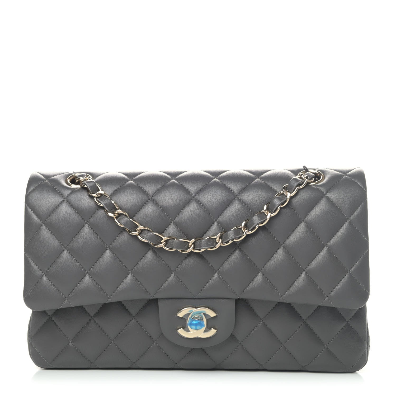 Chanel Lambskin Quilted Medium Double Flap Dark Grey 1 of 4