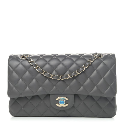 Chanel Lambskin Quilted Medium Double Flap Dark Grey 1 of 4