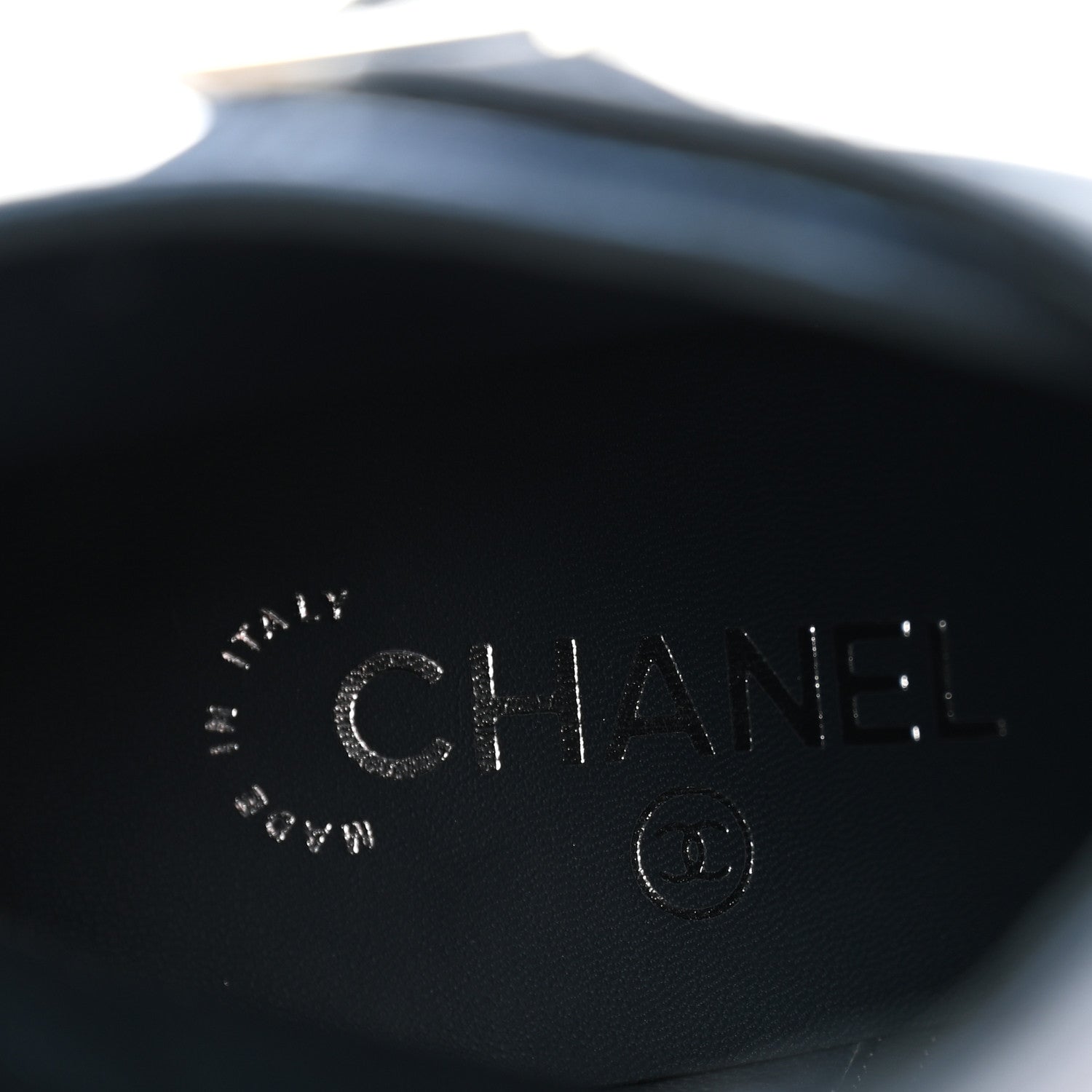 Chanel Calfskin Suede Cap Toe CC Short Boots 40 Navy Black 8 of 9