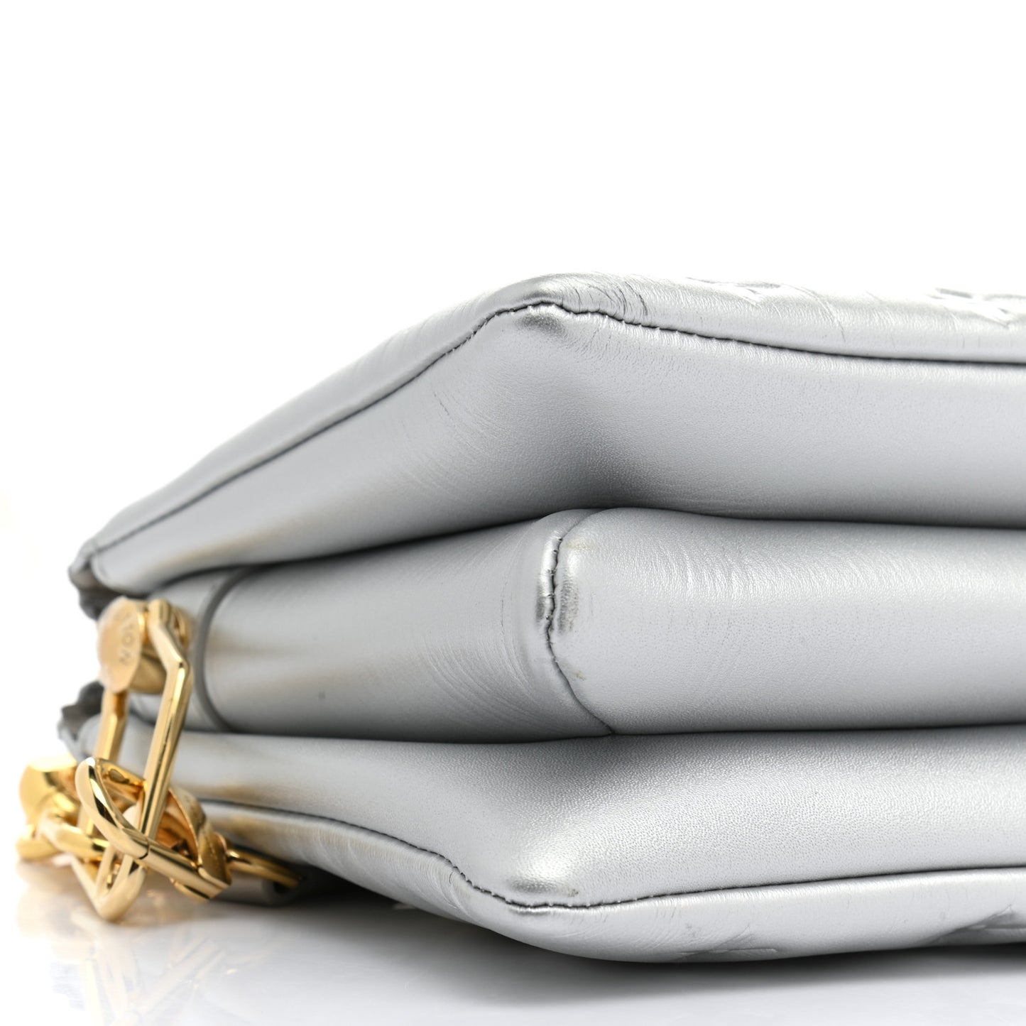 Lambskin Embossed Monogram Coussin BB Silver