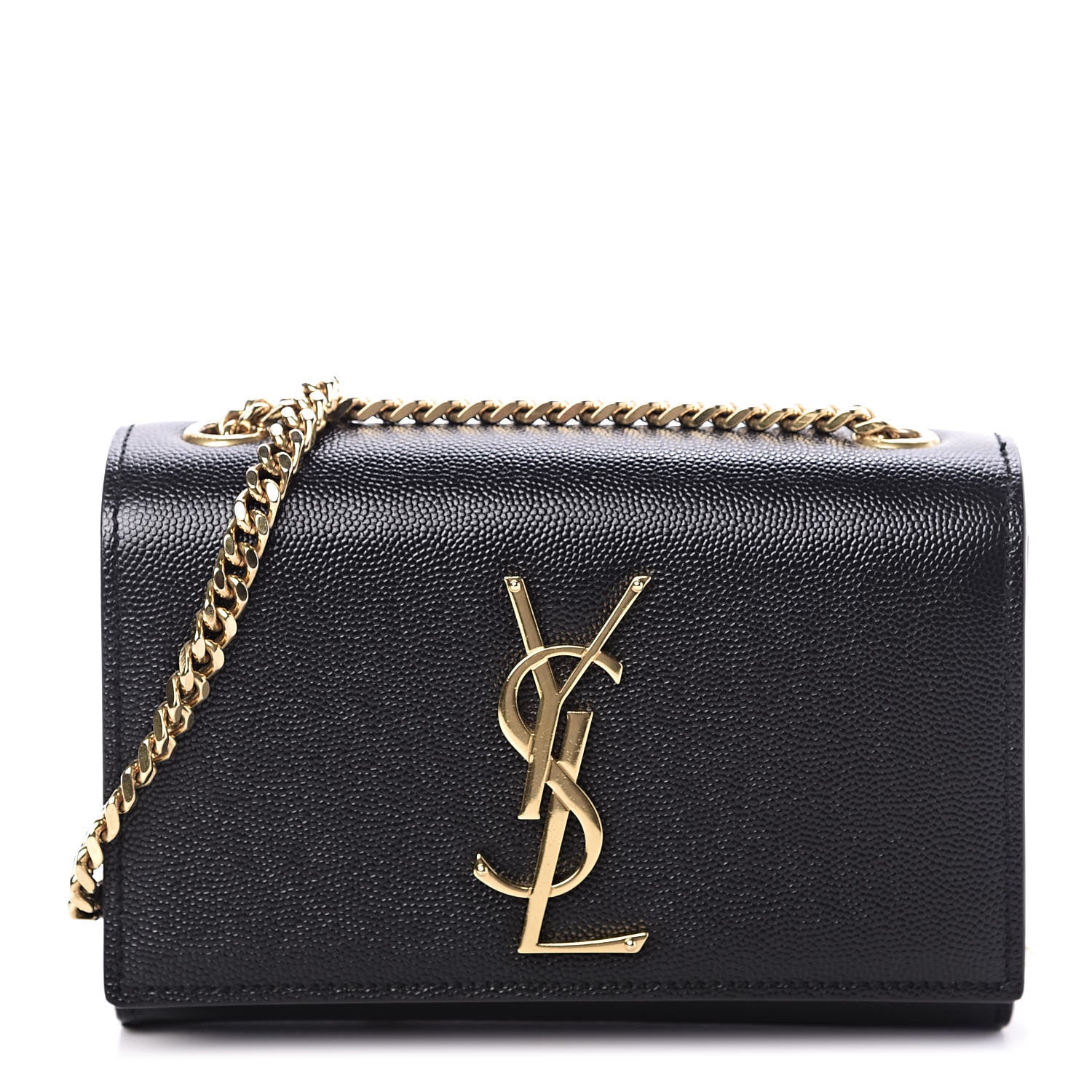 Saint Laurent Grain De Poudre Small Monogram Kate Satchel Black 1 of 12