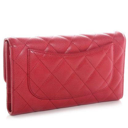 Chanel Caviar Quilted Long Flap Wallet Fuchsia 3 of 8