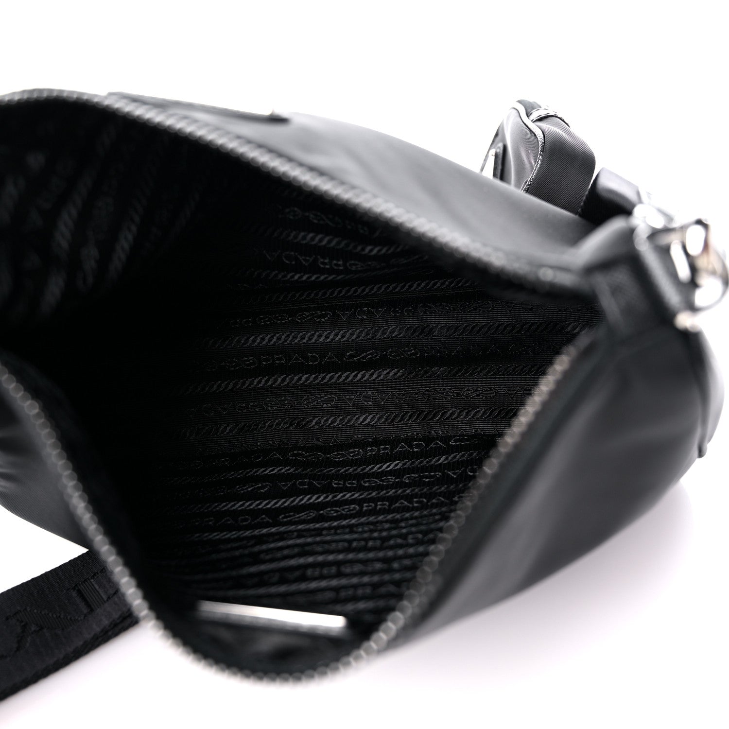 Prada Re-Nylon Saffiano Pocket Zippered Shoulder Bag Black 5 of 8