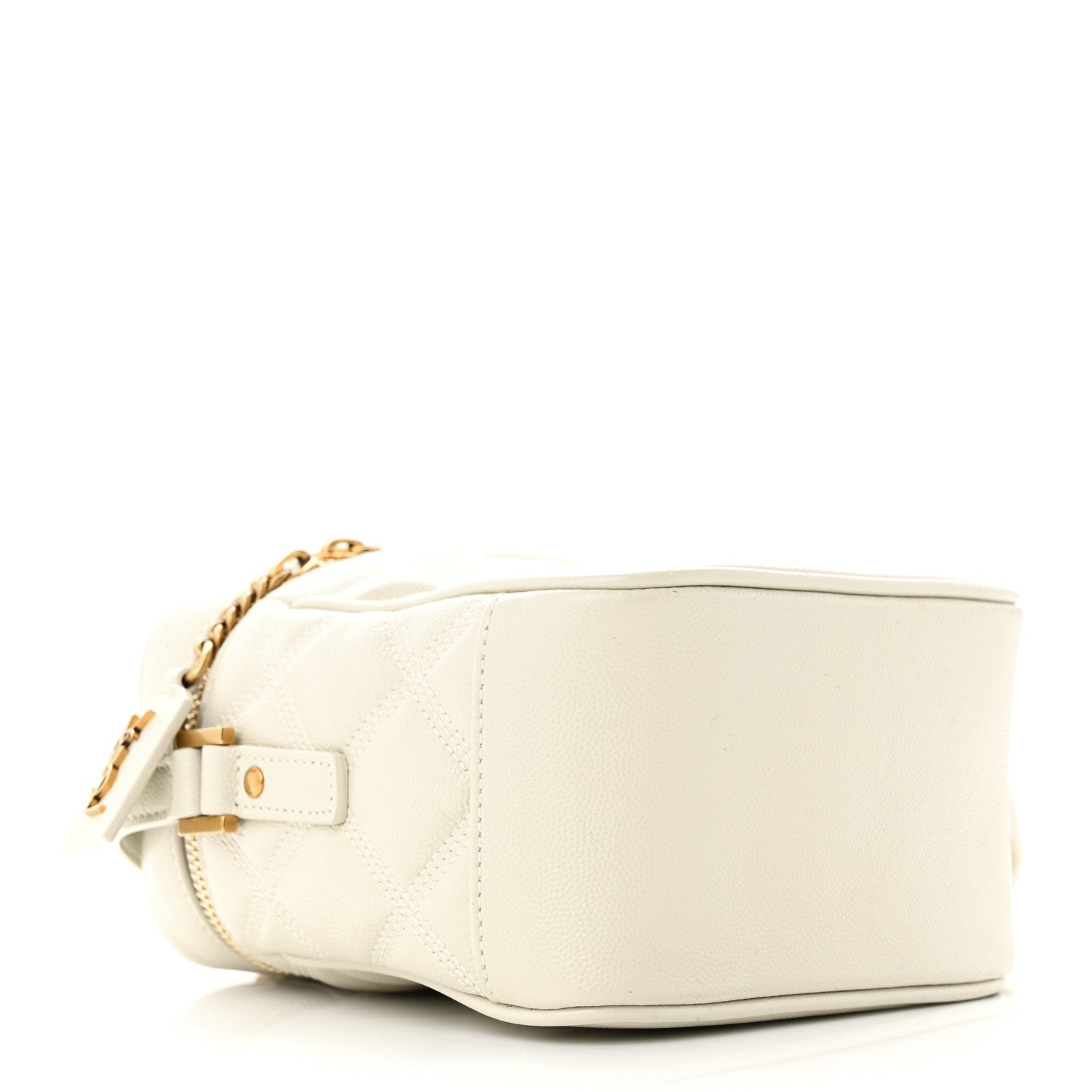 Saint Laurent Grain de Poudre Quilted 80's Vanity Bag Crema Soft 4 of 13