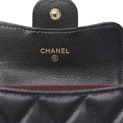Chanel Caviar Quilted Flap Card Holder Chain Wristlet Black 6 of 8