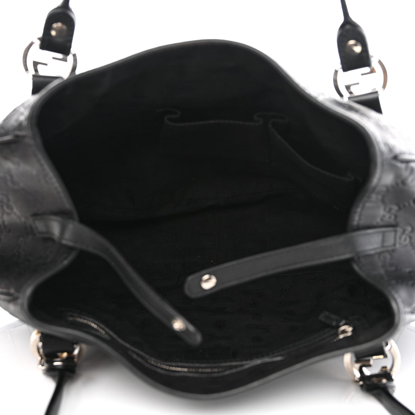 Guccissima Medium GG Twins Shoulder Bag Black