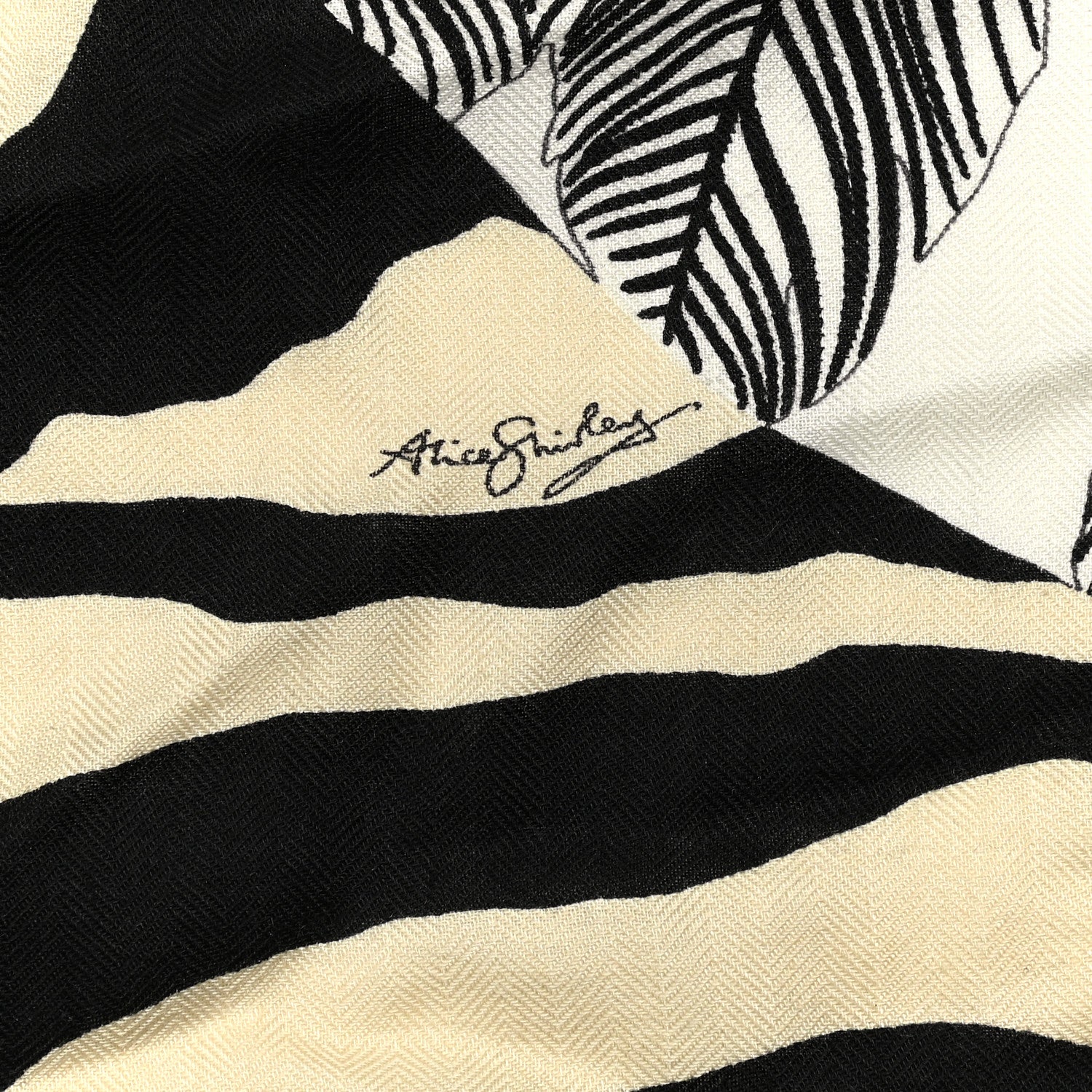 Hermes Cashmere Silk Zebra Pegasus Shawl 140 White Black Naturel 5 of 6