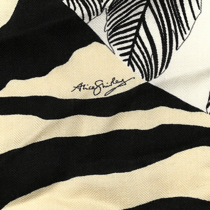Hermes Cashmere Silk Zebra Pegasus Shawl 140 White Black Naturel 5 of 6