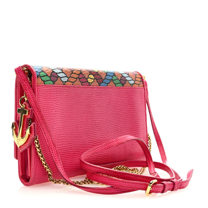 MCM X CRAIG REDMAN Calfskin Lizard Embossed Visetos Wallet On Chain Multicolor 2 of 8