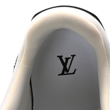 Louis Vuitton Calfskin Monogram Denim Mens LV Trainer Sneakers 11 Black 8 of 9