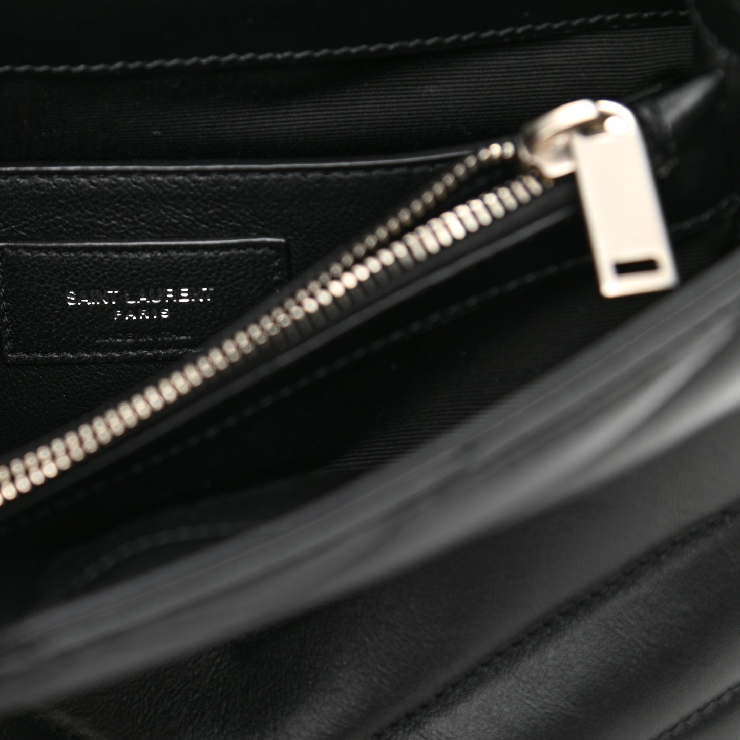 Calfskin Y Quilted Monogram Small Loulou Chain Satchel Black