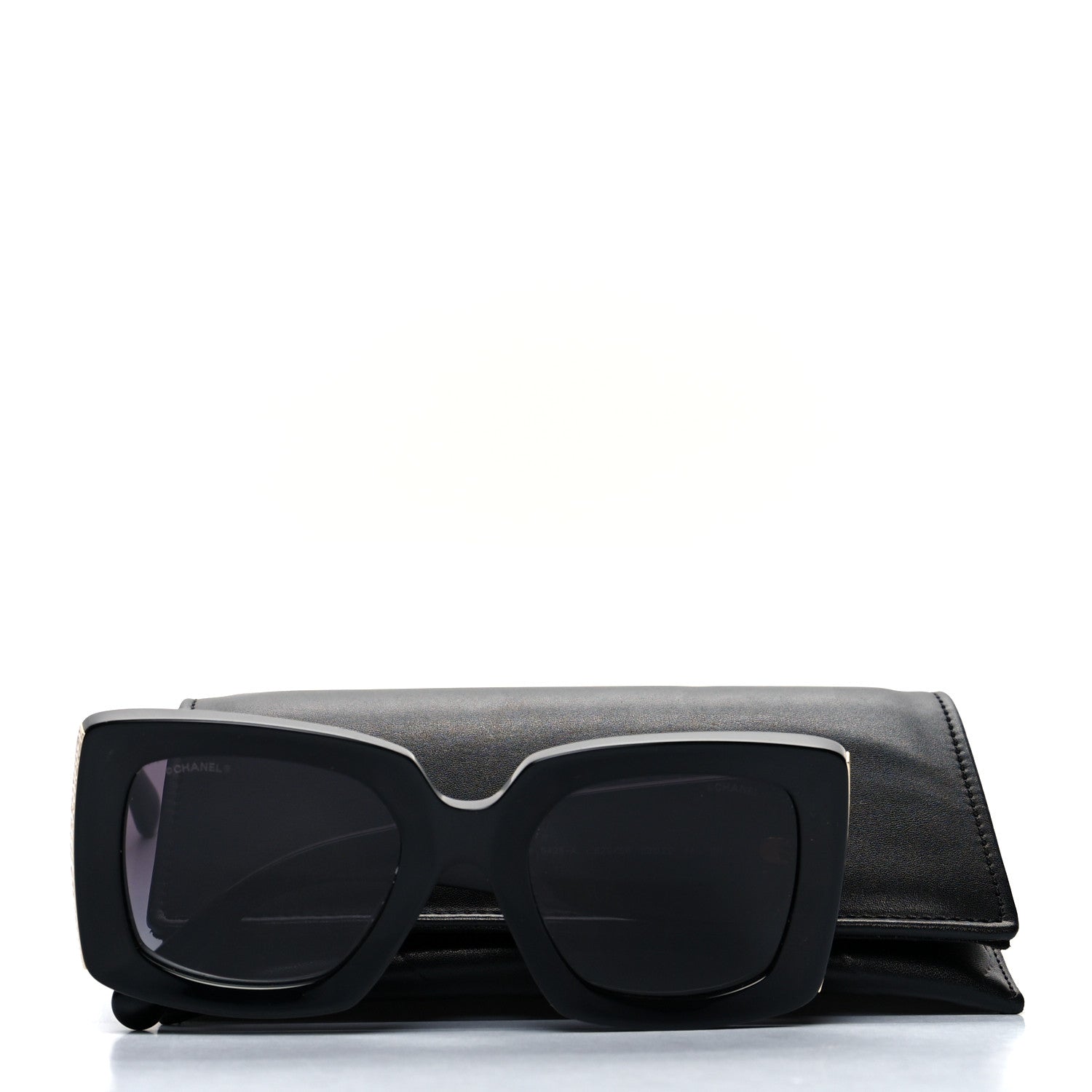 Chanel Acetate Rectangle Sunglasses 5435 Black 7 of 7