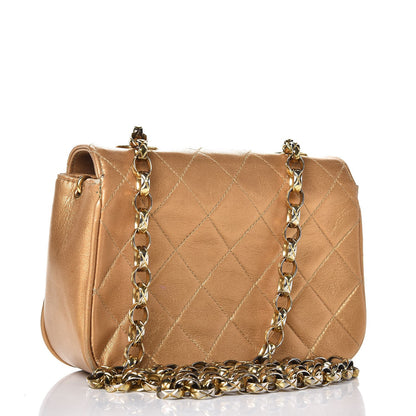 Chanel Metallic Lambskin Mini Quilted Flap Gold 3 of 14