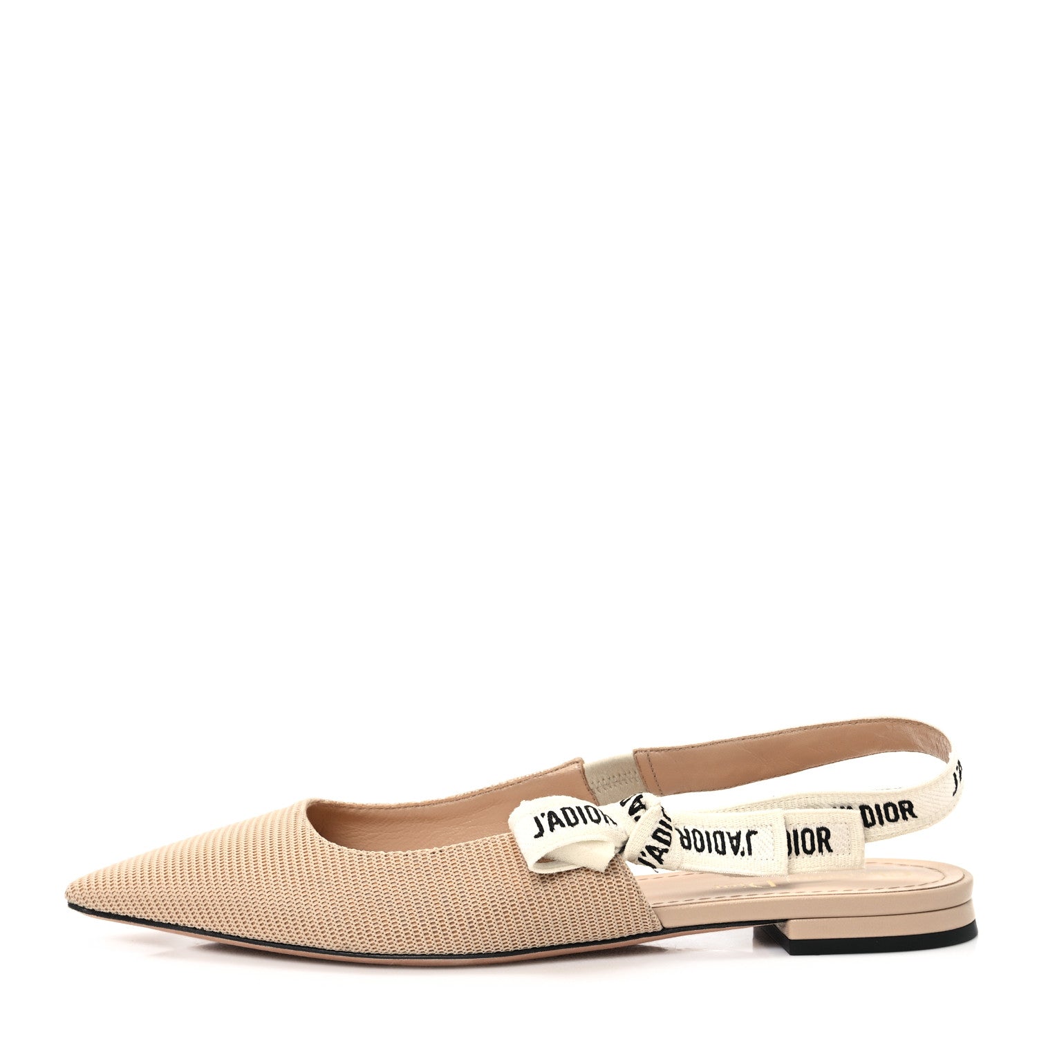 Christian Dior Technical Canvas Ribbon J'Adior Slingback Ballet Flats 40 Powder Nude 1 of 10