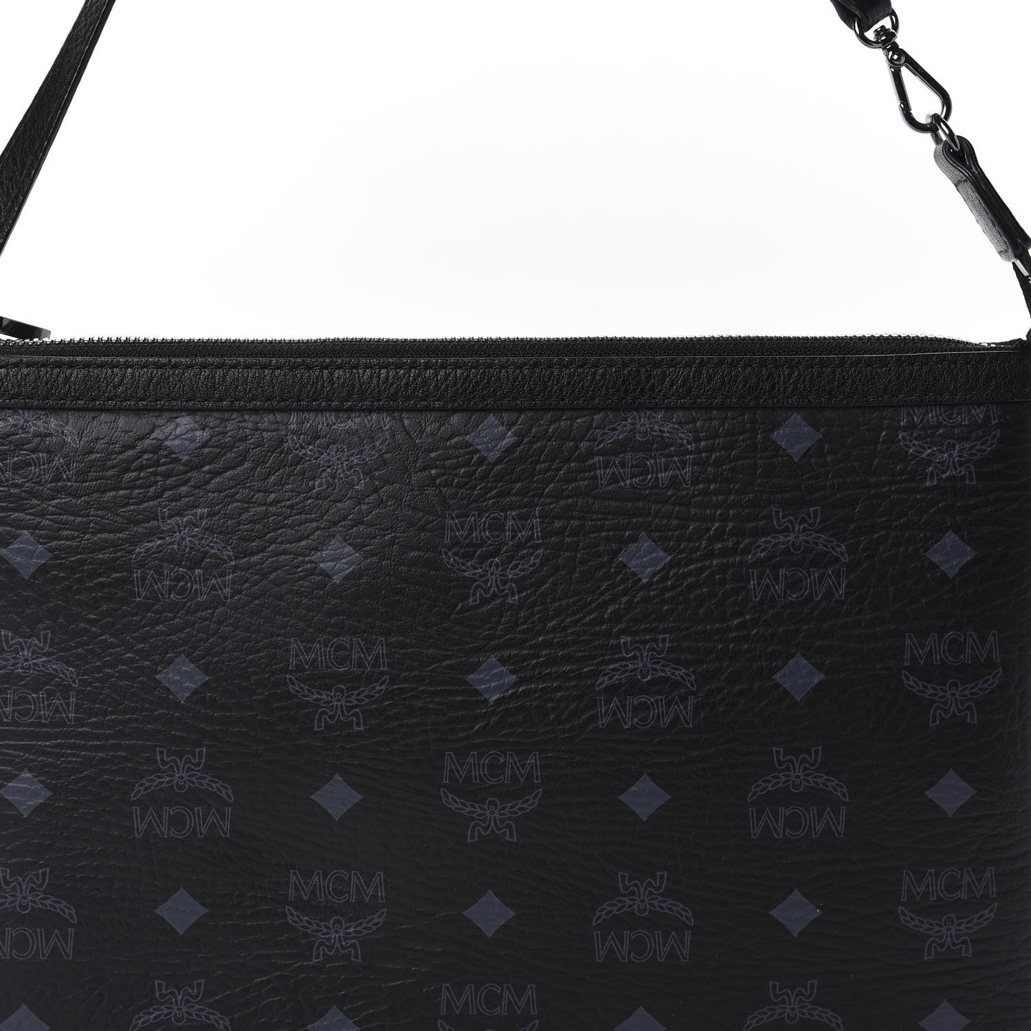 MCM Visetos Liz Shopper Tote Pouch Black 11 of 11
