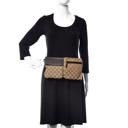 Gucci GG Monogram Double Pocket Belt Bag Dark Brown 2 of 17