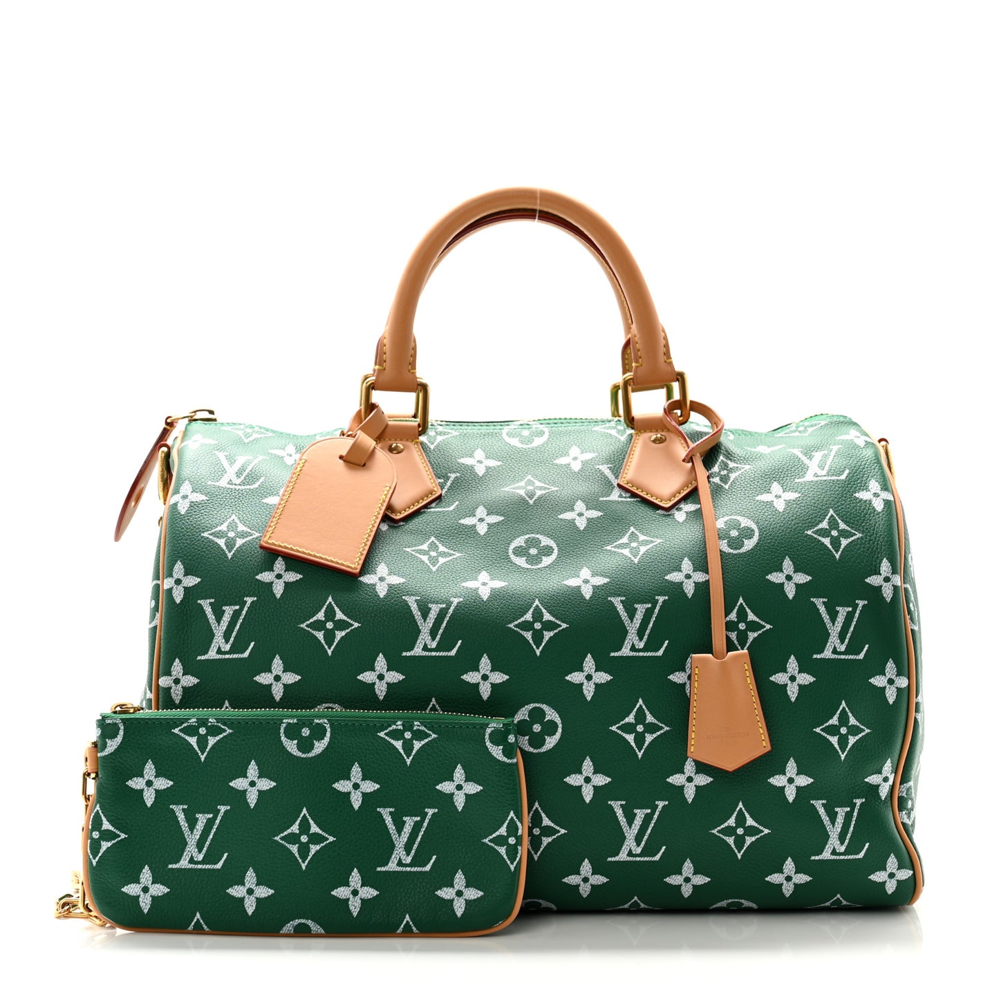 Calfskin Monogram Speedy P9 Bandouliere 40 Green